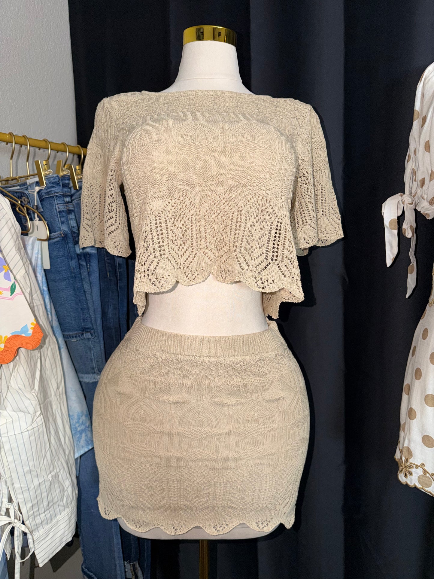 conjunto beige de encage